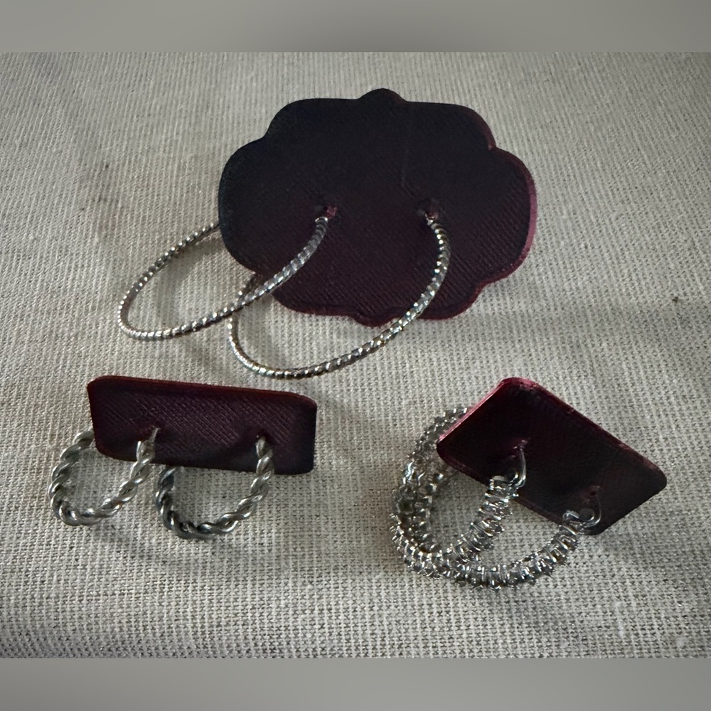 Three pair Hoop Earring Set with Burgundy Display Cards